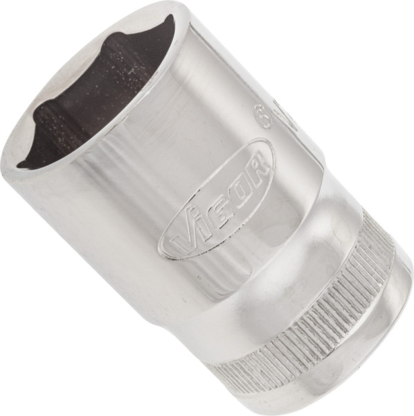 Insert de clé à douille VIGOR, carré creux 12,5 mm (1/2 pouce), profil à six pans extérieurs, 19 mm, V2565N