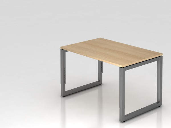 Bureau Hammerbacher O-foot carré 120x80cm chêne/graphite, forme rectangulaire avec plateau flottant, VRS12/E/G