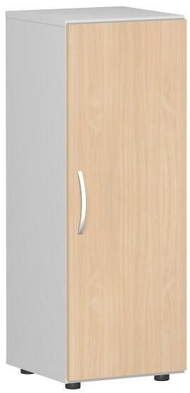 geramöbel armoire à double porte avec pieds, poignée gauche ou droite, amortisseur de porte inclus, non verrouillable, 400x420x1104, hêtre/gris clair, S-343102-BL