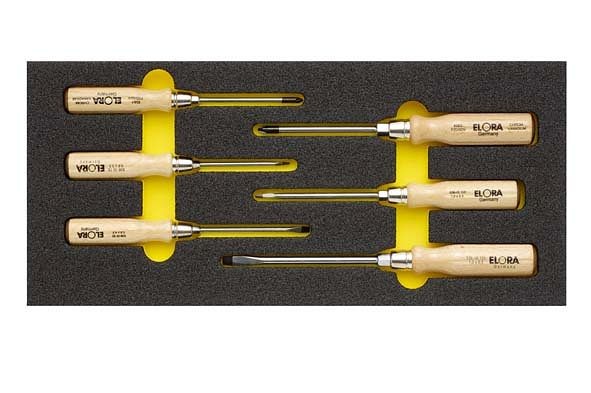 Jeu de tournevis d’atelier ELORA, 6 pièces, OMS-17, 0000411701000
