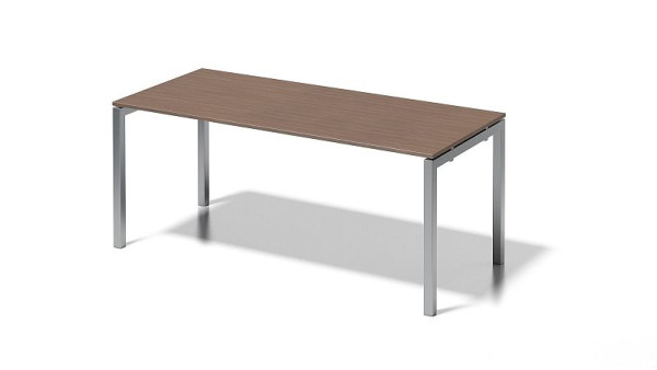 Bureau Bisley Cito, structure en U hauteur fixe 730 mm, H 19 x L 1800 x P 800 mm, noyer/argent, DUF1808WN355