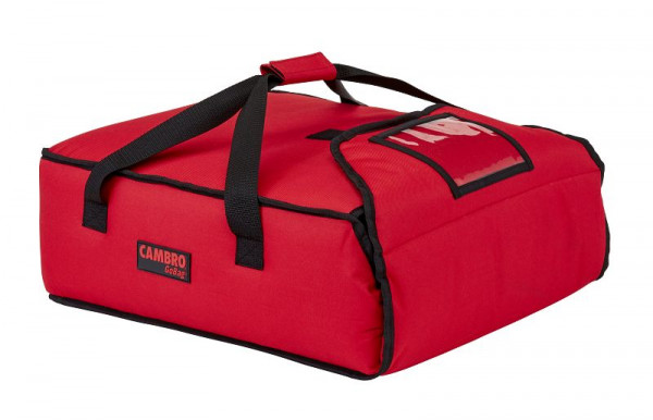 Cambro GoBag® Sac de livraison de pizza standard rouge, peut contenir deux boîtes à pizza de 16" ou trois de 14", paquet de 4, GBP216521