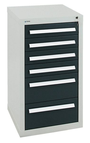 armoire à tiroirs émoussés série T-100/35-1, RAL 7035/7016, 6 tiroirs (4x100, 2x200mm), 8151571