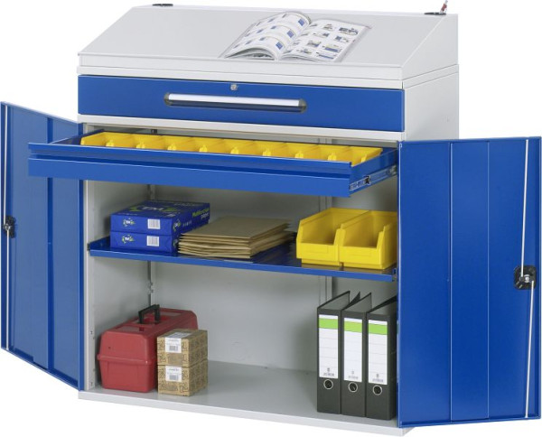 Bureau debout avec armoire latérale RAU - modèle 03, L1100 x P520 x H1110/1220 mm, 07-1100-M03.11