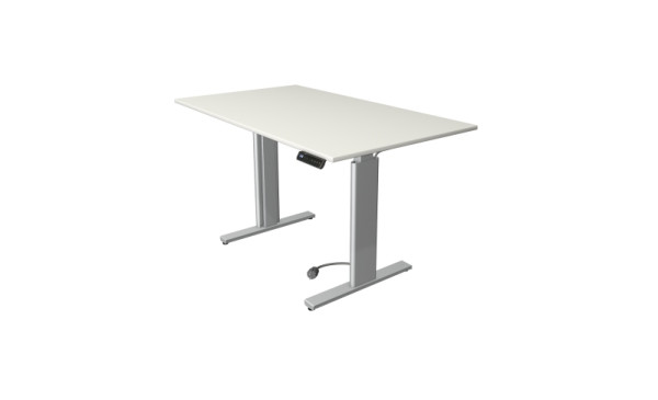Table assis/debout Kerkmann Move 3 tubes, L 1400 x P 800 mm, réglable en hauteur électriquement de 720 à 1200 mm, blanc, 10236510