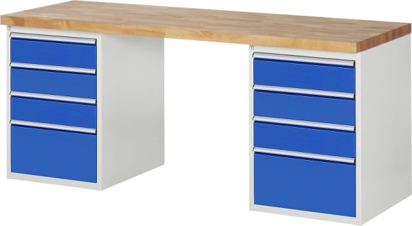 Etabli RAU série 7000 - conception modulaire, 8 x tiroirs, 2000x840x700 mm, 03-7510A3-207B4S.11