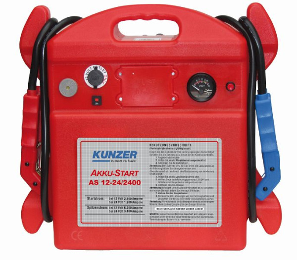 Kunzer démarrage par batterie portable 12V 2400A, 24V 1200A, AS 12-24/2400
