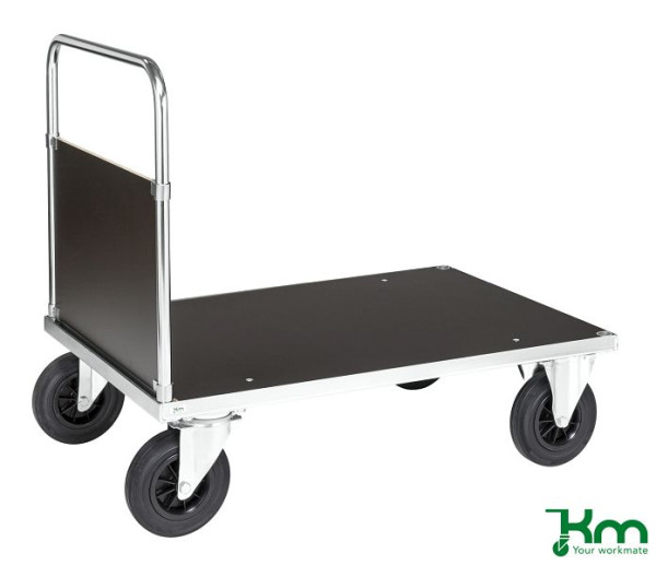 Chariot à étagères Kongamek, 2 roulettes fixes et 2 roulettes pivotantes en caoutchouc plein, 1000 x 700 x 900 mm, Série 500, KM532-2