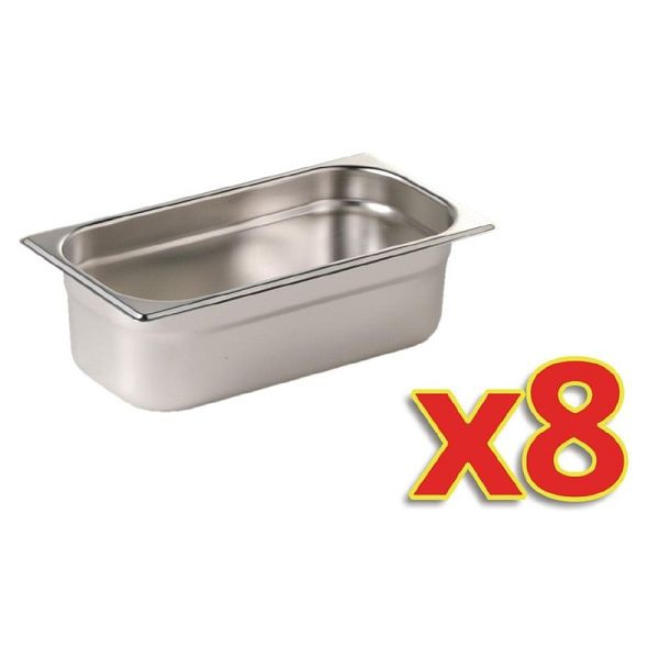 Ensemble de conteneurs GN Vogue 8x GN1 / 3 100mm, S728