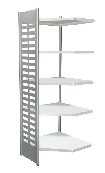 Étagère design Kerkmann M2, L 700 x P 400 x H 2200 mm, aluminium argent/gris clair, 51583811