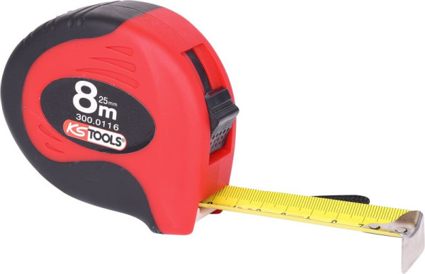 Mètre ruban KS Tools avec serrure, noir-rouge, 8m, 300.0116