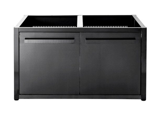 Module de base Myoutdoorkitchen avec porte 120 cm, 2 modules, noir, Nordic Line, 8291