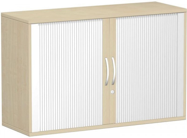 geramöbel panneau supérieur pour armoire à volets roulants croisés 25 mm, avec pieds réglables, verrouillable, 1200x425x720, argent/érable, S-312110-SA