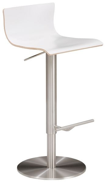 Mayer Sitzmöbel myHENRI, coque d'assise en bois, stratifié, blanc, structure chromée aspect acier inoxydable, 1225_04_818