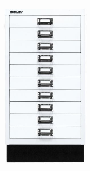 Bisley MultiDrawer ™, série 29er avec base, DIN A3, 10 tiroirs, blanc signalisation, L29A310S696
