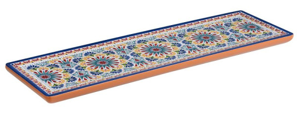 Plateau APS GN 2/4 -ARABESQUE-, 53 x 16,2 cm, hauteur : 2 cm, mélamine, intérieur : décor, extérieur : aspect terre cuite, 84683