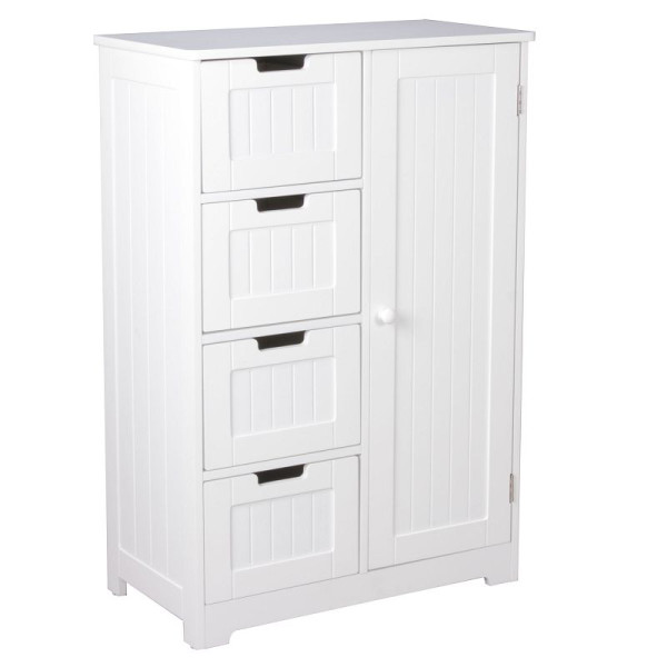 Wohnling Design meuble de salle de bain LUIS style maison de campagne bois MDF 56 x 83 x 30 cm blanc, WL5.184