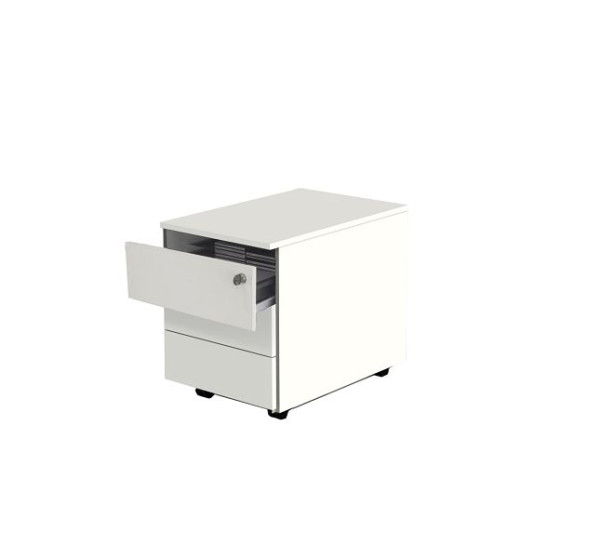 Conteneur roulant Kerkmann avec serrure centrale, Palermo, L 420 x P 600 x H 540 mm, blanc, 12464710
