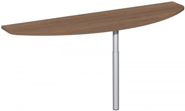 Table à rallonge geramöbel avec pied d'appui, matériel de liaison inclus, réglable en hauteur, 1600x500x680-820, noyer/argent, N-657251-NS