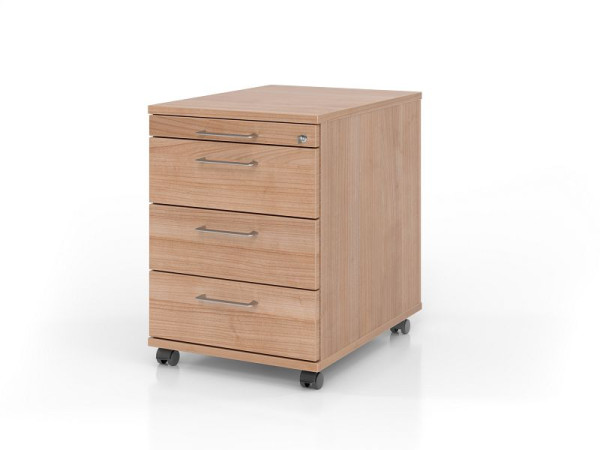 Conteneur roulant Hammerbacher AC30 BS, profondeur 58, corps : noyer / façade : noyer, 42,8 x 58 x 59 cm, 1/3/3/3 HE, VAC30/N/N/BS