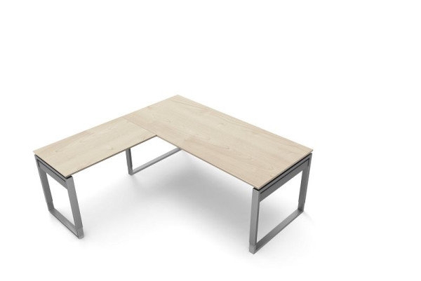 Bureau Kerkmann L 1800 x P 800 x H 680-820 mm avec table d'extension, forme 5, coloris : érable, 11406650