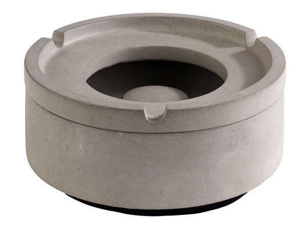 Cendrier à vent APS -ELEMENT-, Ø 10,5 cm, hauteur : 5 cm, béton, avec fond adapté aux meubles, 00570