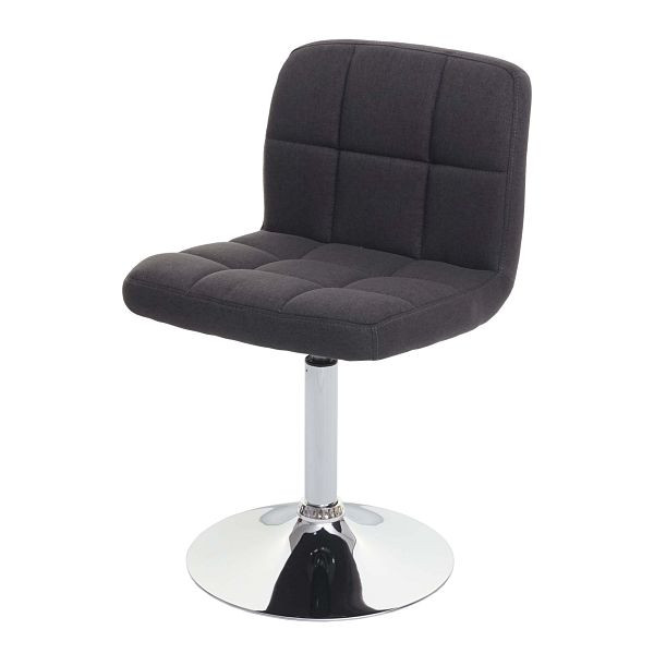 Chaise de salle à manger Mendler Kavala, chaise de cuisine, pivotante, tissu/textile gris foncé, base chromée, 74412