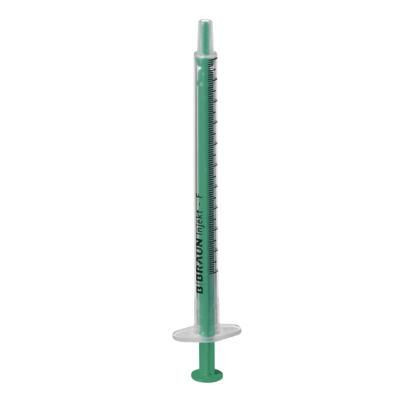 Seringues jetables Rettberg, stériles, en 2 parties (corps en PP et piston en PE), sans latex ni huile de silicone, 1 ml : 0,01 ml, UE : 100 pièces, 107000320
