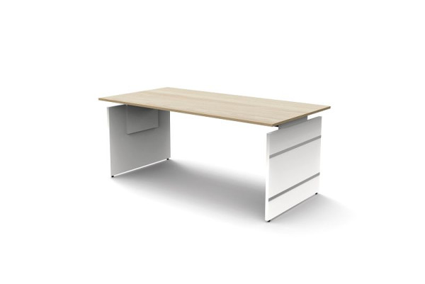 Kerkmann bureau d'appoint réglable en hauteur L 1800 x P 800 H 680-760 mm, forme 4, érable, 11464150