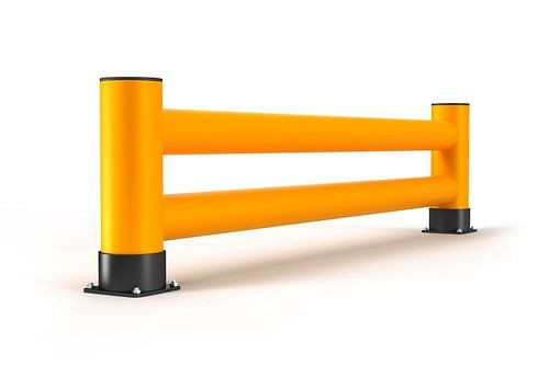 Protection d'extrémité d'étagère Ampere en plastique, planche double, L 1200 mm, jaune/noir, 304881