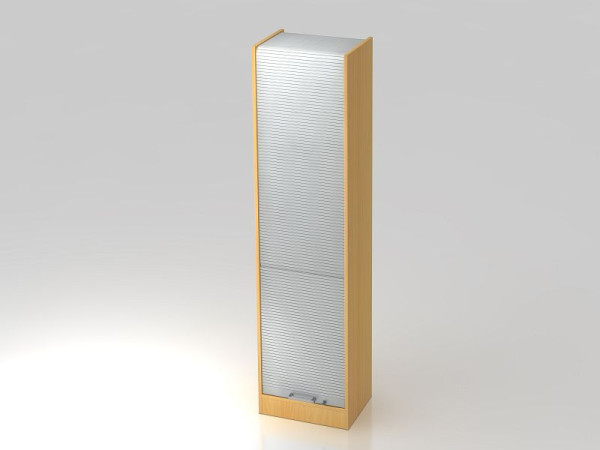 Armoire à volets roulants Hammerbacher verticale 50 cm, poignée chromée 5OH hêtre/argent, 50x40x200,4 cm (LxPxH), VSET50/6/S/CE