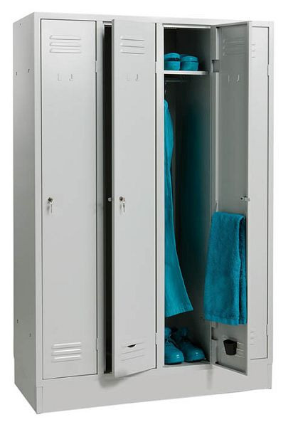 Armoire Bedrunka+Hirth, 4 compartiments, LxPxH 1200x500x1800 mm, serrure tournante, 06.104DSA
