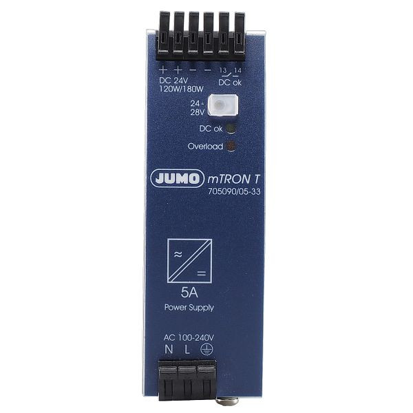 Bloc d'alimentation JUMO pour montage sur rail DIN, sortie 5A DC 24V, 00569515