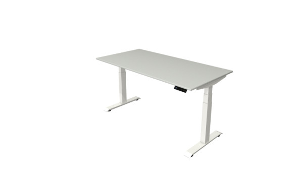 Kerkmann table debout/assise Move 4 nouveau 160 x 80 cm cadre blanc, plateau gris clair, 10090611