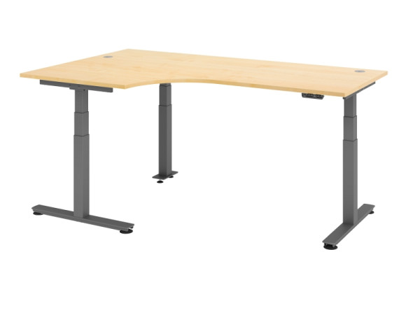 Hammerbacher table d'angle assis-debout électrique 200x120cm 90° érable, VXDSM82/3/G