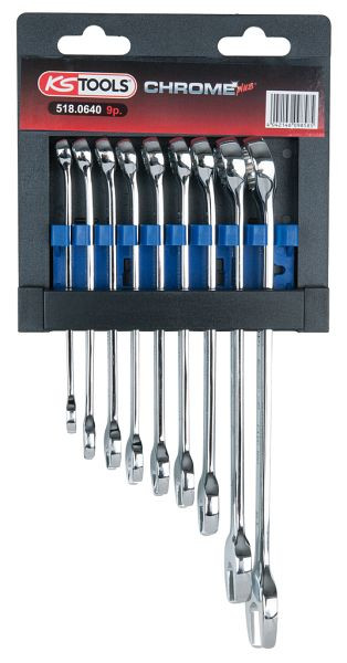KS Tools CHROMEplus jeu de clés mixtes, coudées, 9 pièces, 518.0640