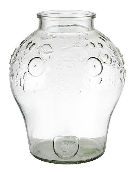 Verre APS avec couvercle, Ø 25 cm, hauteur : 42 cm, 10,5 litres, récipient en verre, joint en polyéthylène pour distributeur de boissons -FRUITS-, 10417