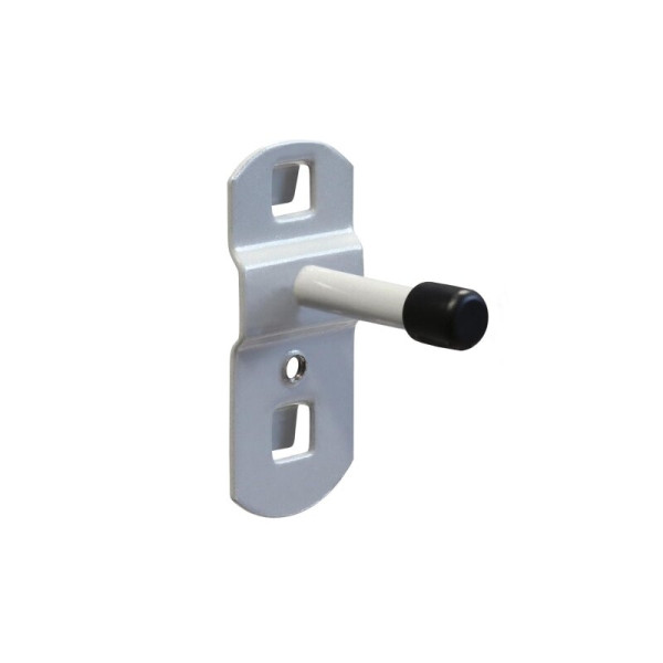 Porte-outil ADB avec extrémité droite en crochet, adapté aux trous Euro (10x10 mm / 38x38 mm), Ø : 6 mm, couleur : aluminium, RAL 9006, 25 mm, 23109