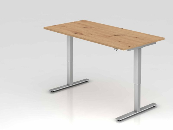 Bureau Hammerbacher XMST16, 160 x 80 cm, plateau : chêne noueux, épaisseur 25 mm, chant ABS 2 mm, forme rectangulaire, VXMST16/R/S