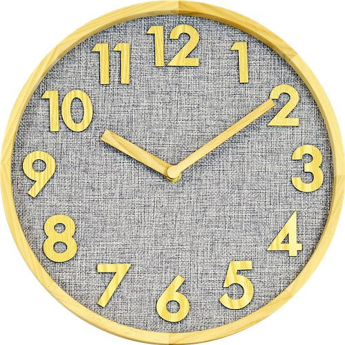Horloge murale à quartz Technoline, matériau MDF, textile, dimensions : Ø 30 cm, WT 7235