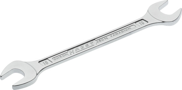 Clé à fourche double Hazet, profil hexagonal extérieur, 18 x 19 mm, 450N-18X19