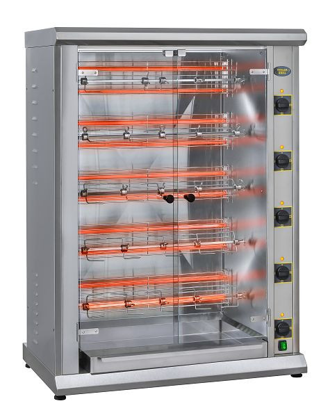 ROLLER GRILL Gril à poulet électrique avec 5 brochettes 14kW, RBE200Q