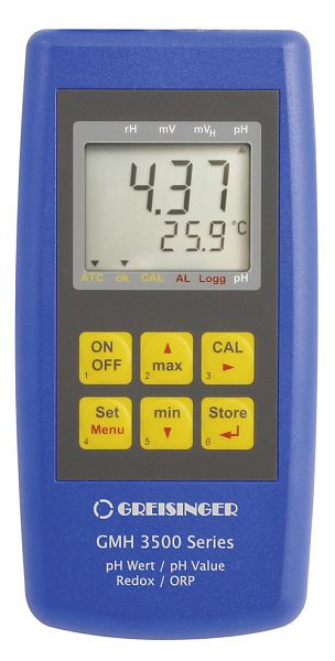 Greisinger GMH 3551 Appareil de mesure de pH/Redox/température avec enregistreur de données, sans accessoires, 602817