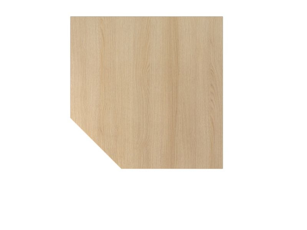 Plaque de liaison Hammerbacher QT12, 120 x 120 cm, plaque : chêne, épaisseur 25 mm, forme carrée avec coin biseauté, pied d'appui en graphite, VQT12/E/G