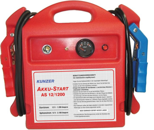 Kunzer démarreur à batterie portable 12V 3100/1200A, AS 12/1200