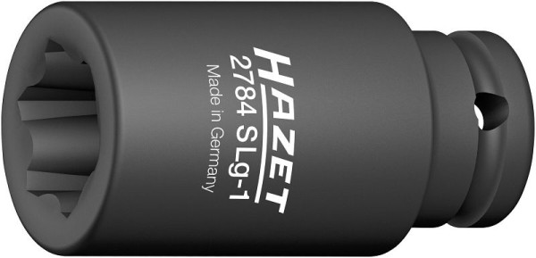Impact Hazet, douille tournevis machine, avec profil spécial, carré creux 12,5 mm, profil rainuré, 39 mm, extra long, 2784SLG-1