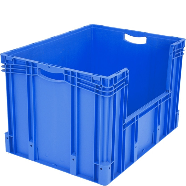 BITO Euro bac gerbable XL set /XL 86526 800x600x520 bleu, ouverture pour retrait d'étiquette sur le côté long, C0290-0049