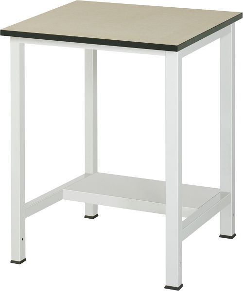 Table de travail RAU série 900, L750xP800xH825mm, plan de travail en MDF (panneau de fibres de moyenne densité), épaisseur 22mm, avec étagère en bas, profondeur 320mm, 03-900-3-F22-07.12