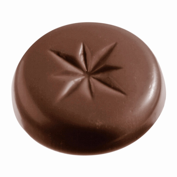 Schneider moule à chocolat biscuit rond avec étoile, 275x135 mm, Ø30x7mm, 421357