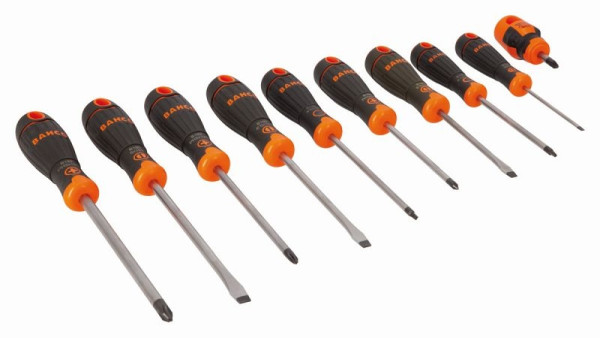 Jeu de tournevis Bahco, BahcoFit, 10 pièces, à fente + PH + PZ + Robertson, B219.010